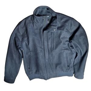 Tahari Men's XL Navy Blue Wool Winter Ski Lined Bomber Coat
